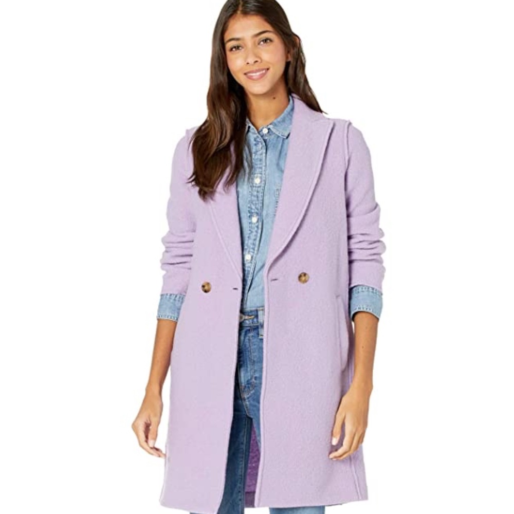 NEW J. Crew Lavender Daphne Coat Italian Wool Sz 0